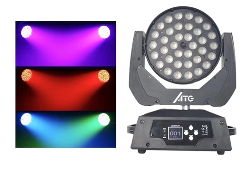 80 Ra Color Rendering Index Đèn sân khấu 36x10W RGBW 4-in-1 Zoom Wash Đèn đầu di chuyển