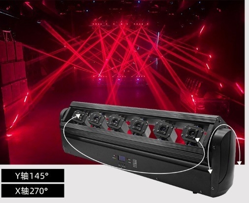 6 Mắt Di chuyển đầu đèn LED chiếu sáng sân khấu thanh swing quay RGB